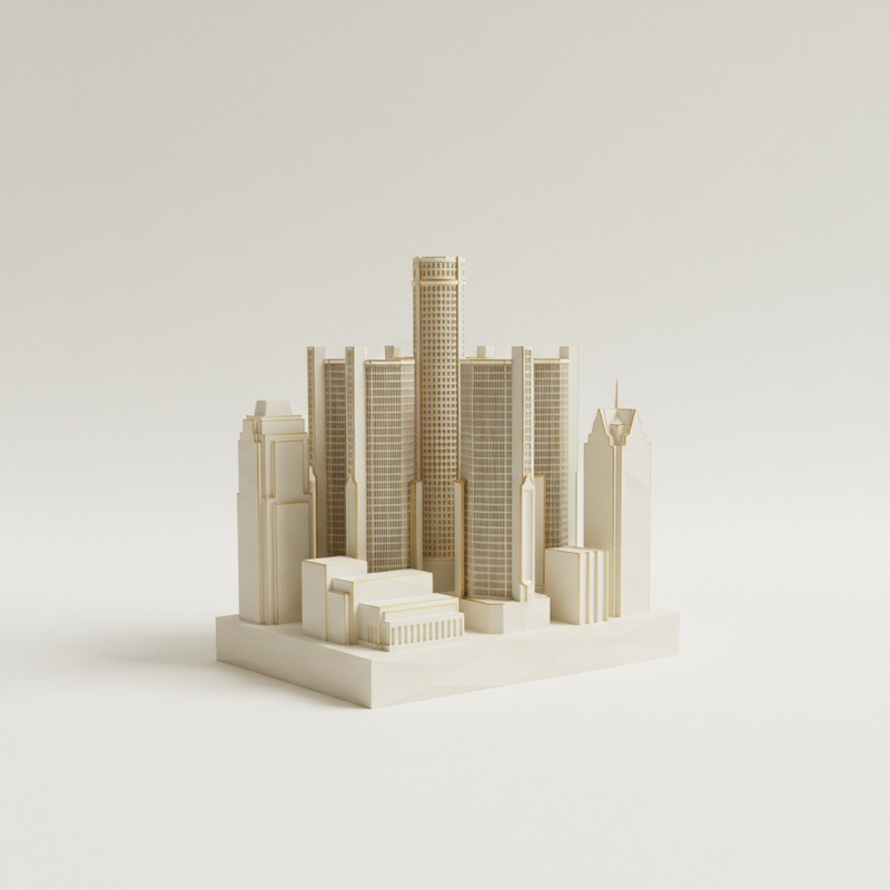 Detroit Skyline figurine